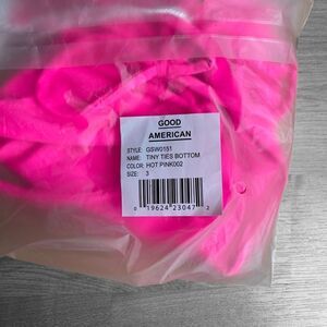 Good American Barbie Hot Pink Tiny Ties Bikini Bottom Size Large NWT